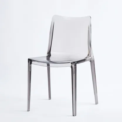 Modern Acrylic Dining Chair with Solid Back and Armless Design Image - 5