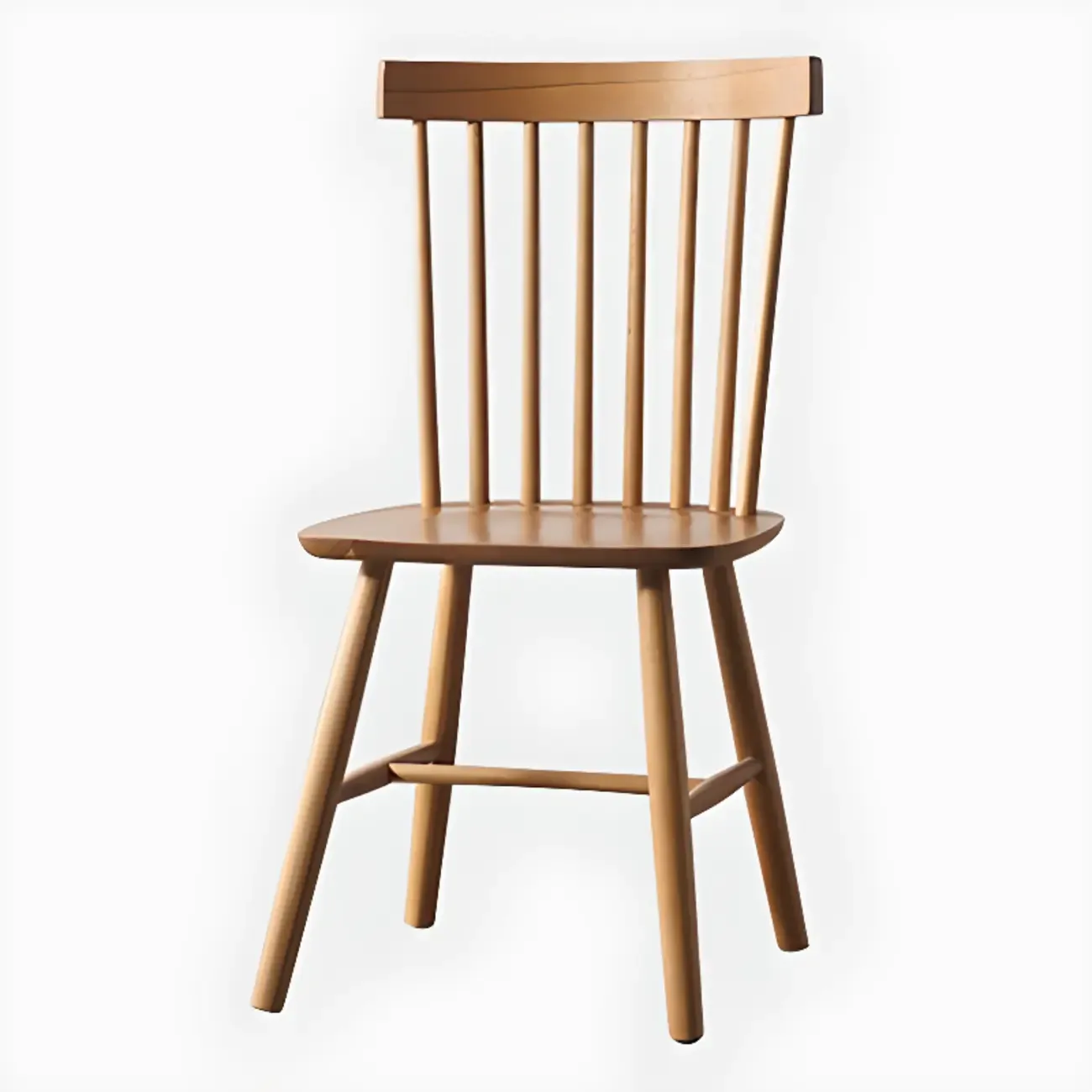 Scandinavian Windsor Back Wooden Armless Dining Chair Image - 5