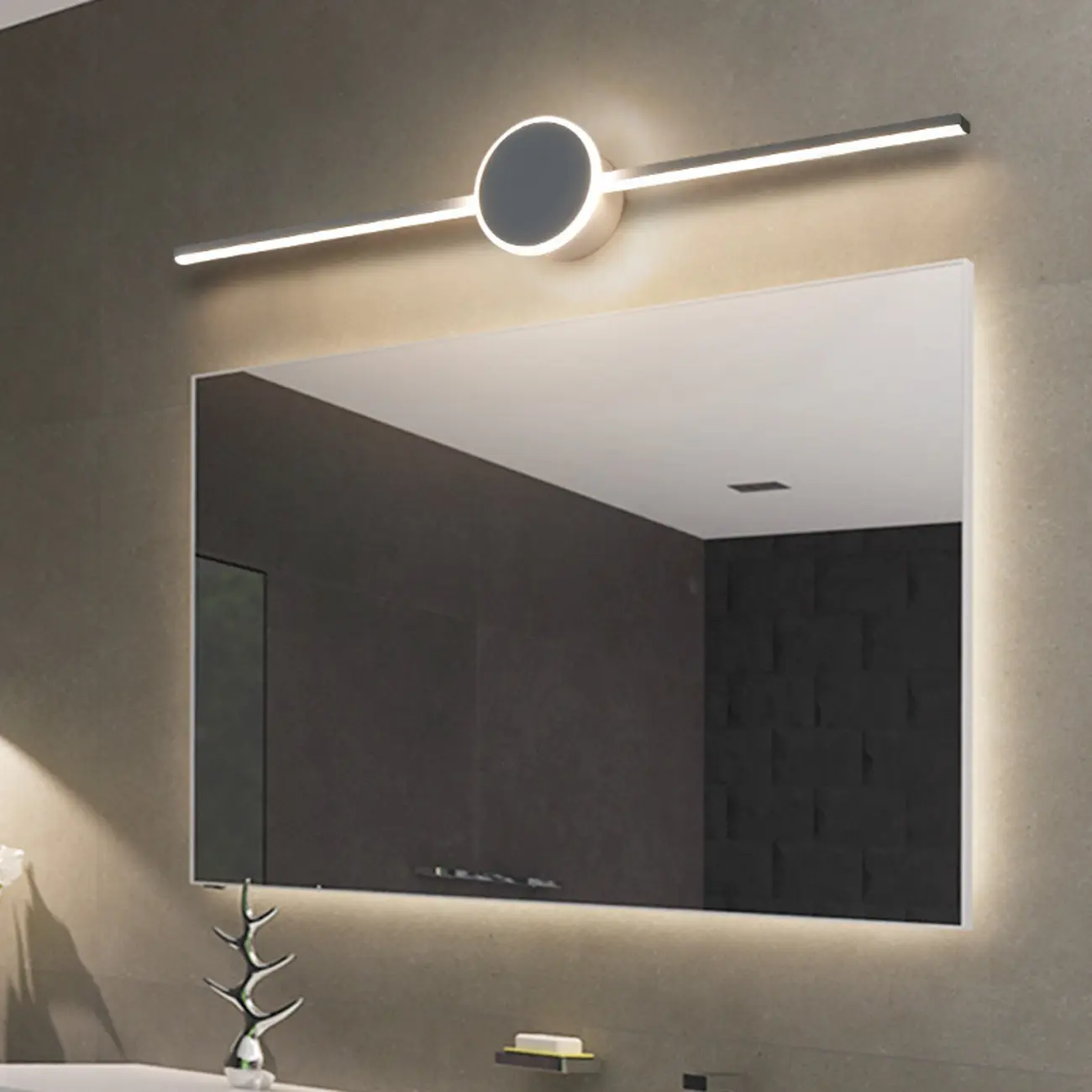 2-Light Linear LED Bathroom Vanity Light above Mirror Image - 1 | homeyfad
