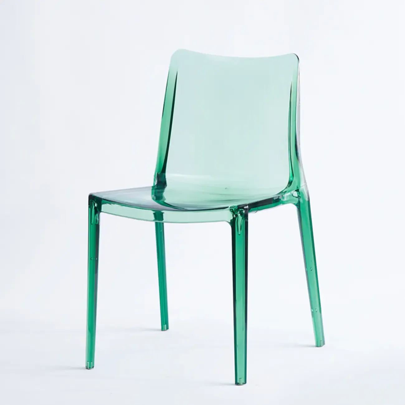 Modern Acrylic Dining Chair with Solid Back and Armless Design Image - 7