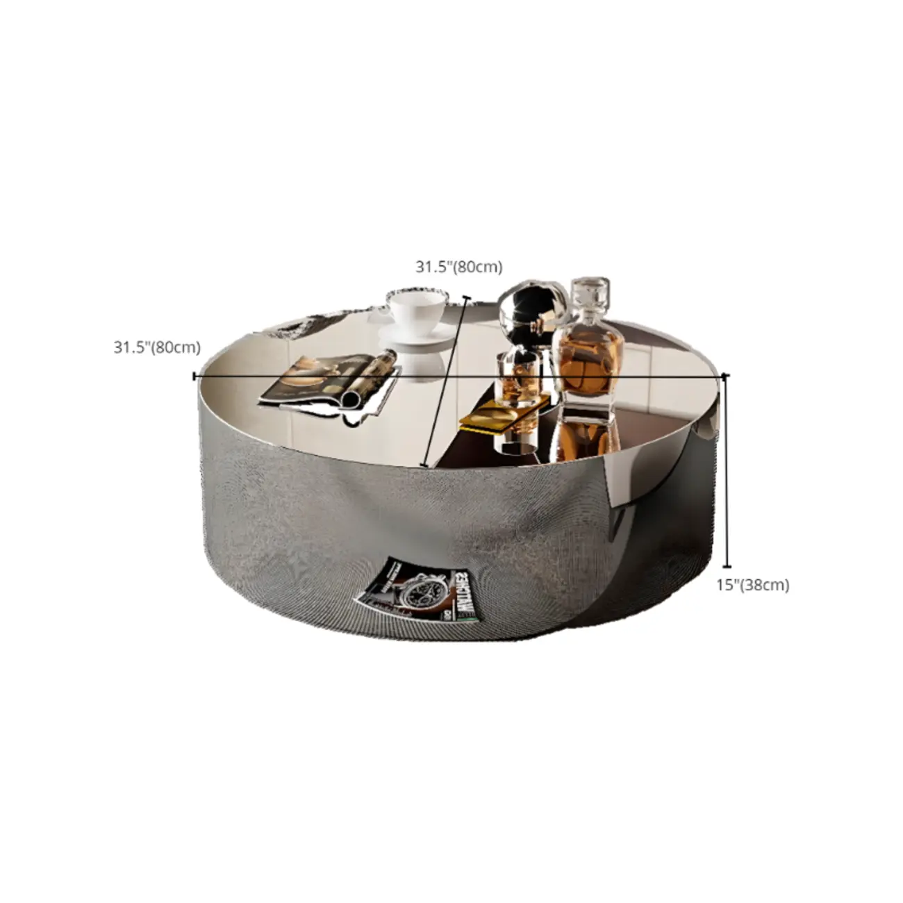 Modern Abstract Unique Silver Coffee Table with Free Form Image - 21 | homeyfad