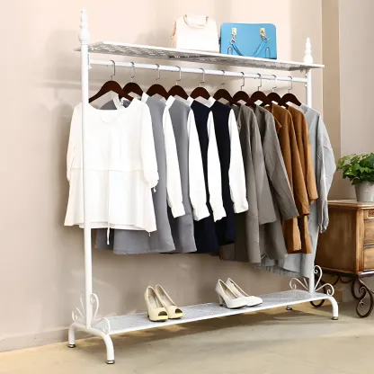 Vintage Metal Coat Rack with Shelves and Hooks Image - 7