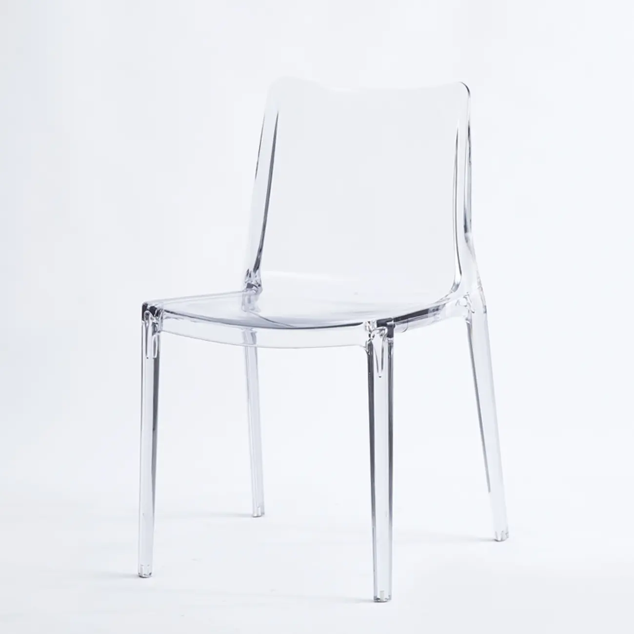 Modern Acrylic Dining Chair with Solid Back and Armless Design Image - 9 | homeyfad