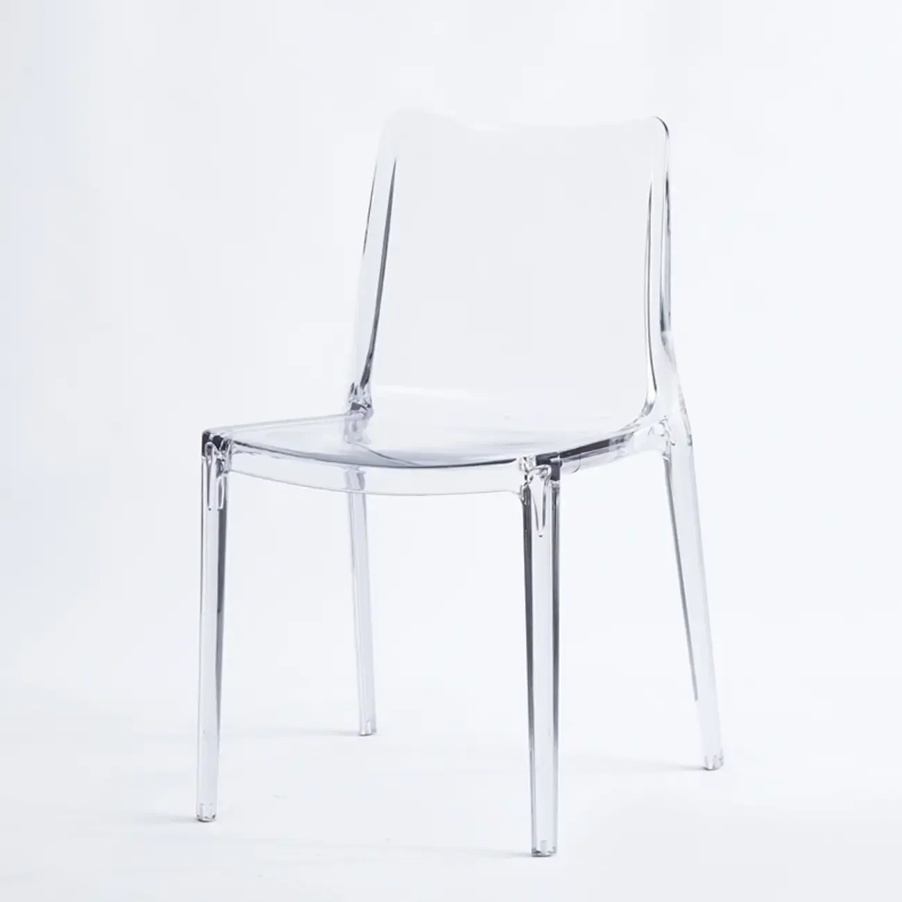 Modern Acrylic Dining Chair with Solid Back and Armless Design Image - 9