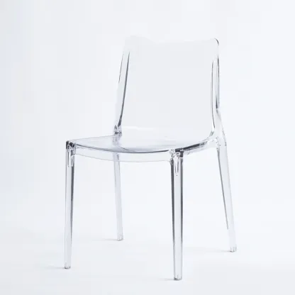 Modern Acrylic Dining Chair with Solid Back and Armless Design Image - 9