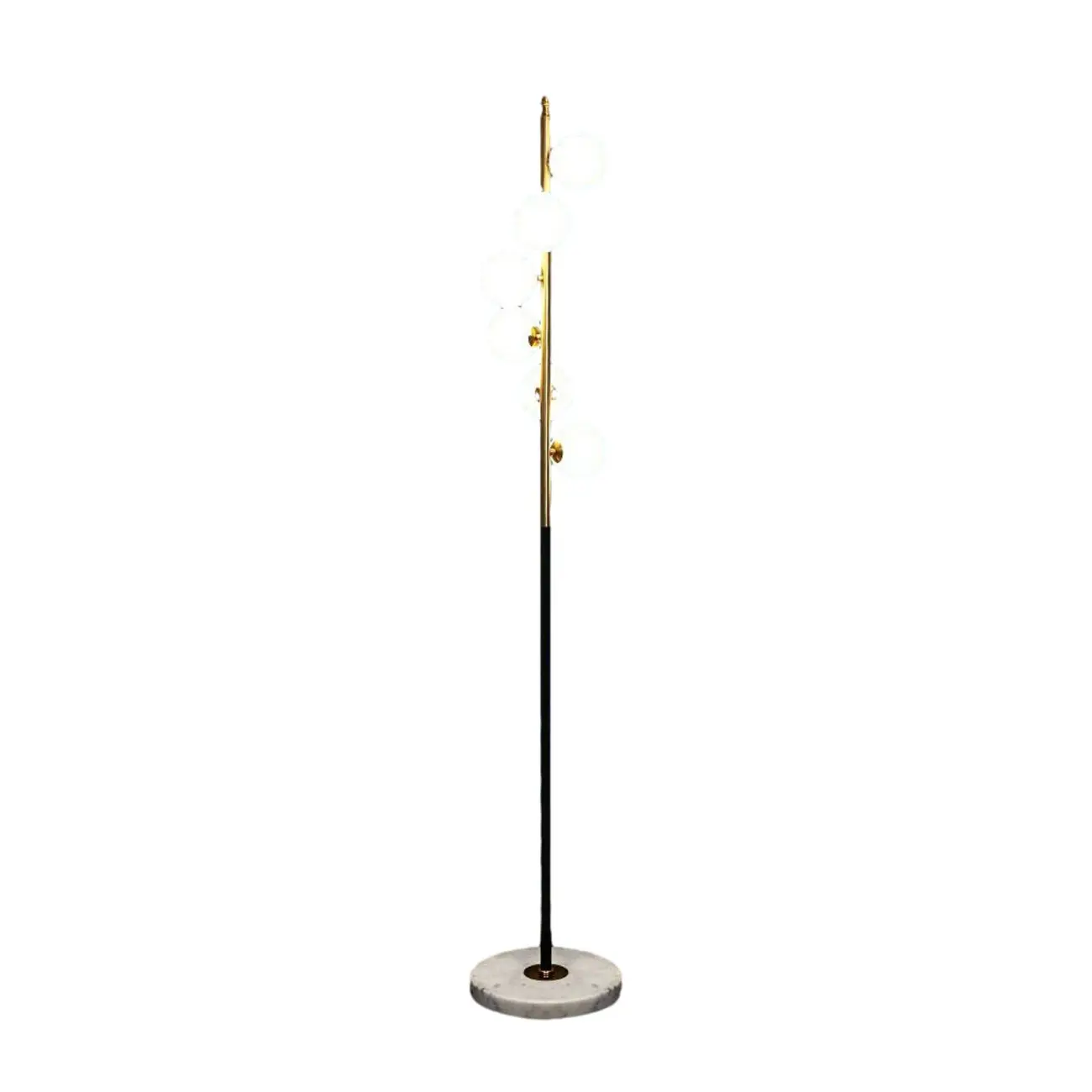Unique 6-Light Modern Floor Lamp with Glass Globe Shades  Image - 7 | homeyfad