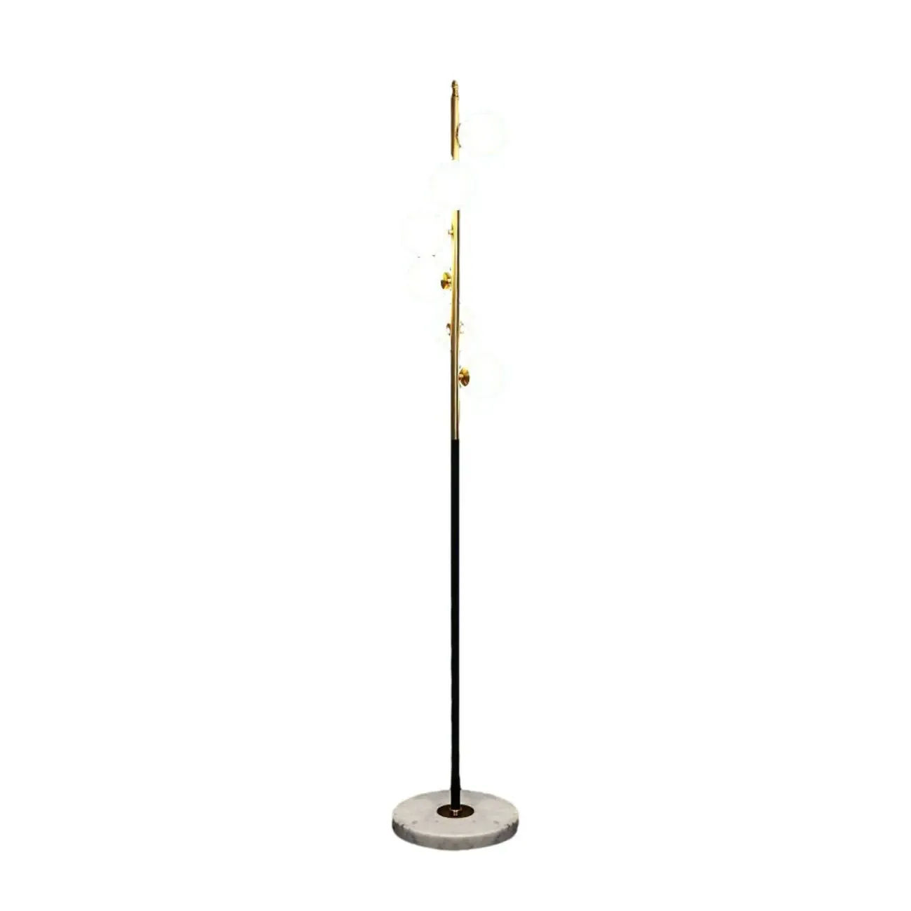 Unique 6-Light Modern Floor Lamp with Glass Globe Shades Image - 7