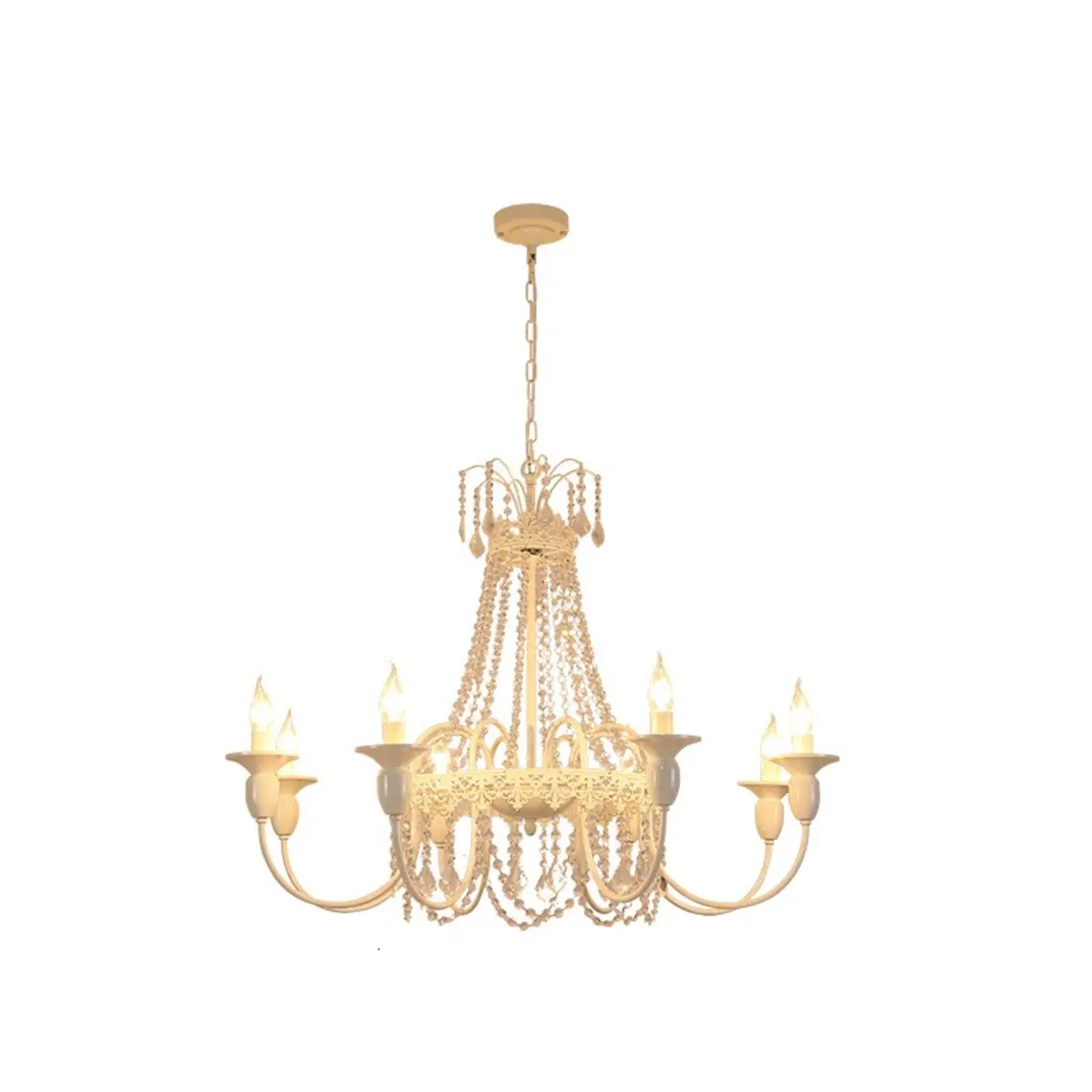 Vintage Crystal Candelabra Chandelier with Metal Frame Image - 5 | homeyfad