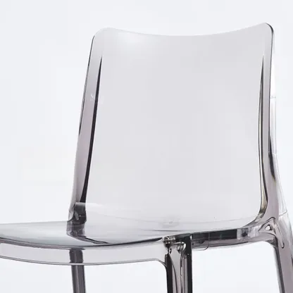 Modern Acrylic Dining Chair with Solid Back and Armless Design Image - 10