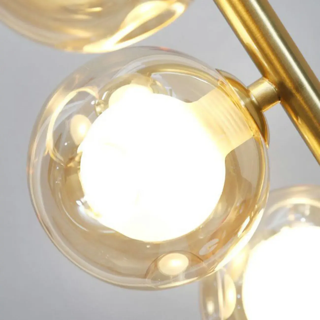 Unique 6-Light Modern Floor Lamp with Glass Globe Shades Image - 8