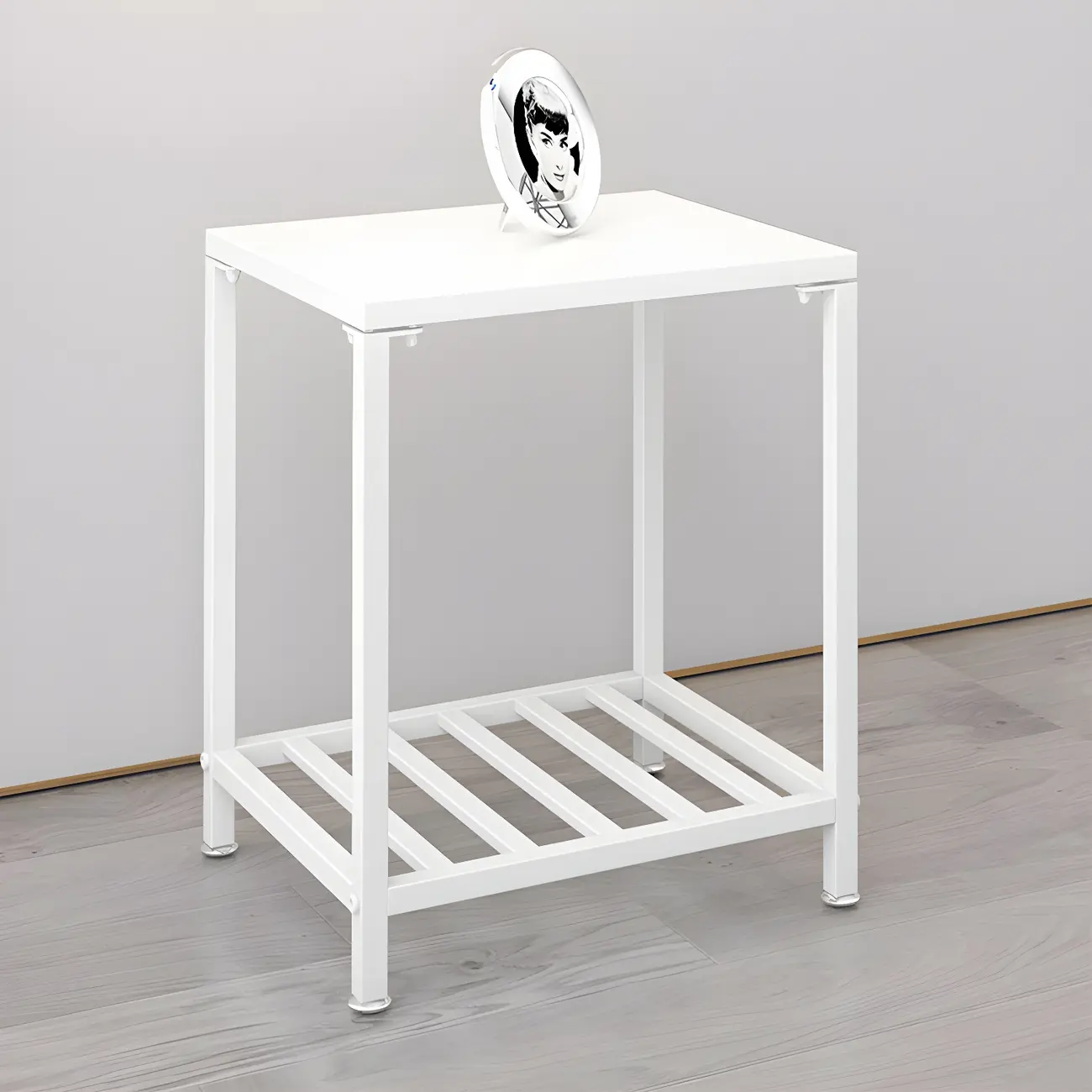 Modern Black Glass Top Metal Night Table with Stylish Design Image - 10 | homeyfad