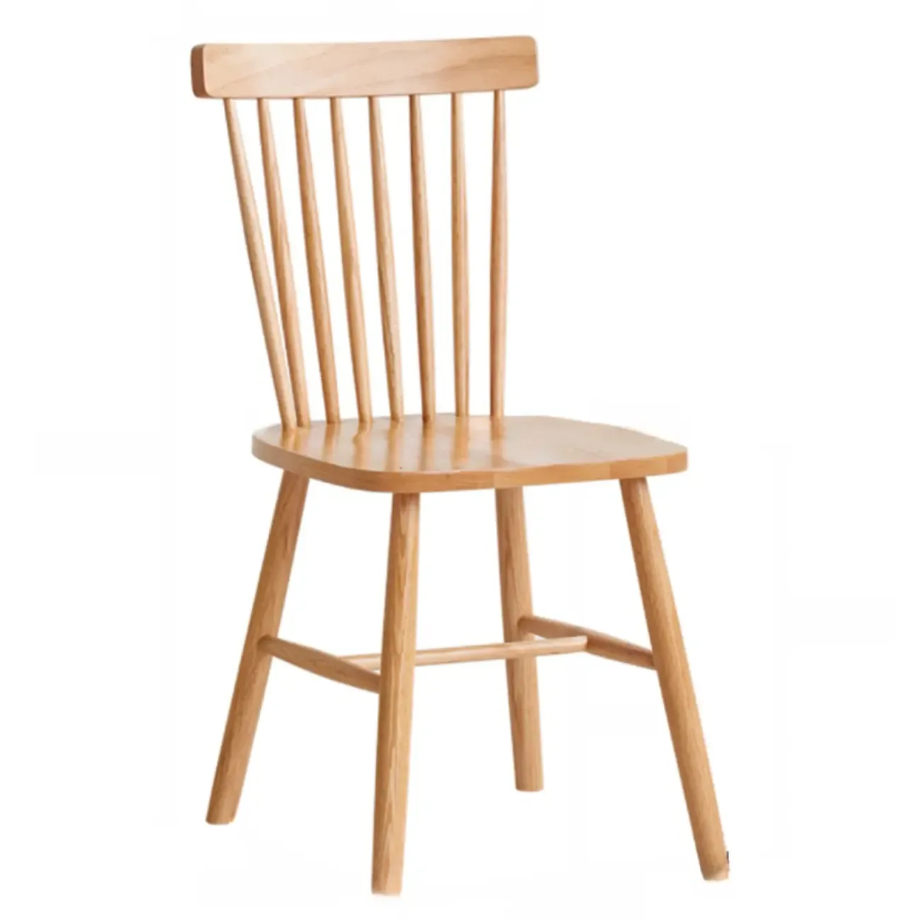 Scandinavian Windsor Back Wooden Armless Dining Chair Image - 10