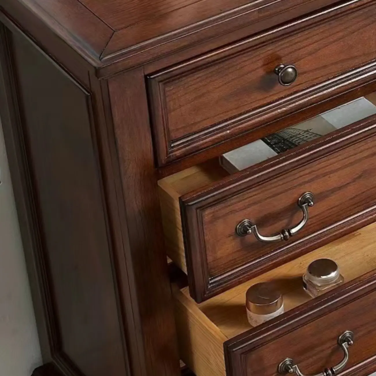 Retro Style Brown Wood Chest with 7-Drawer for Bedroom Image - 6 | homeyfad