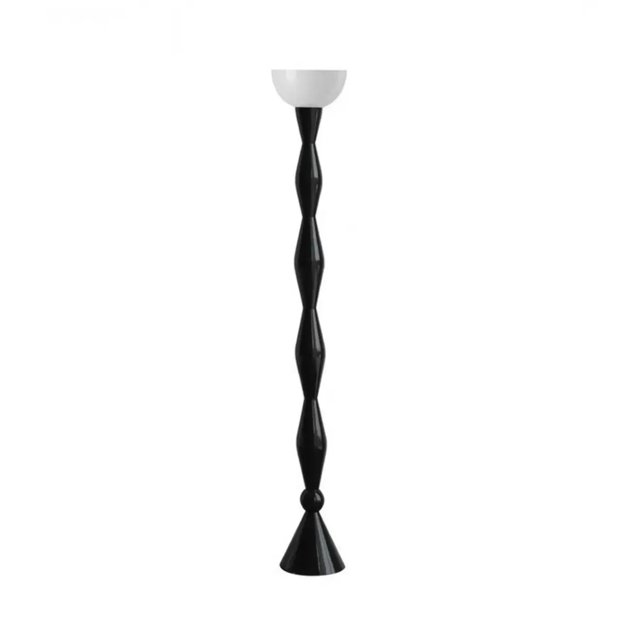 Black Metal Traditional Floor Lamp with Glass Shade for Decor Image - 6