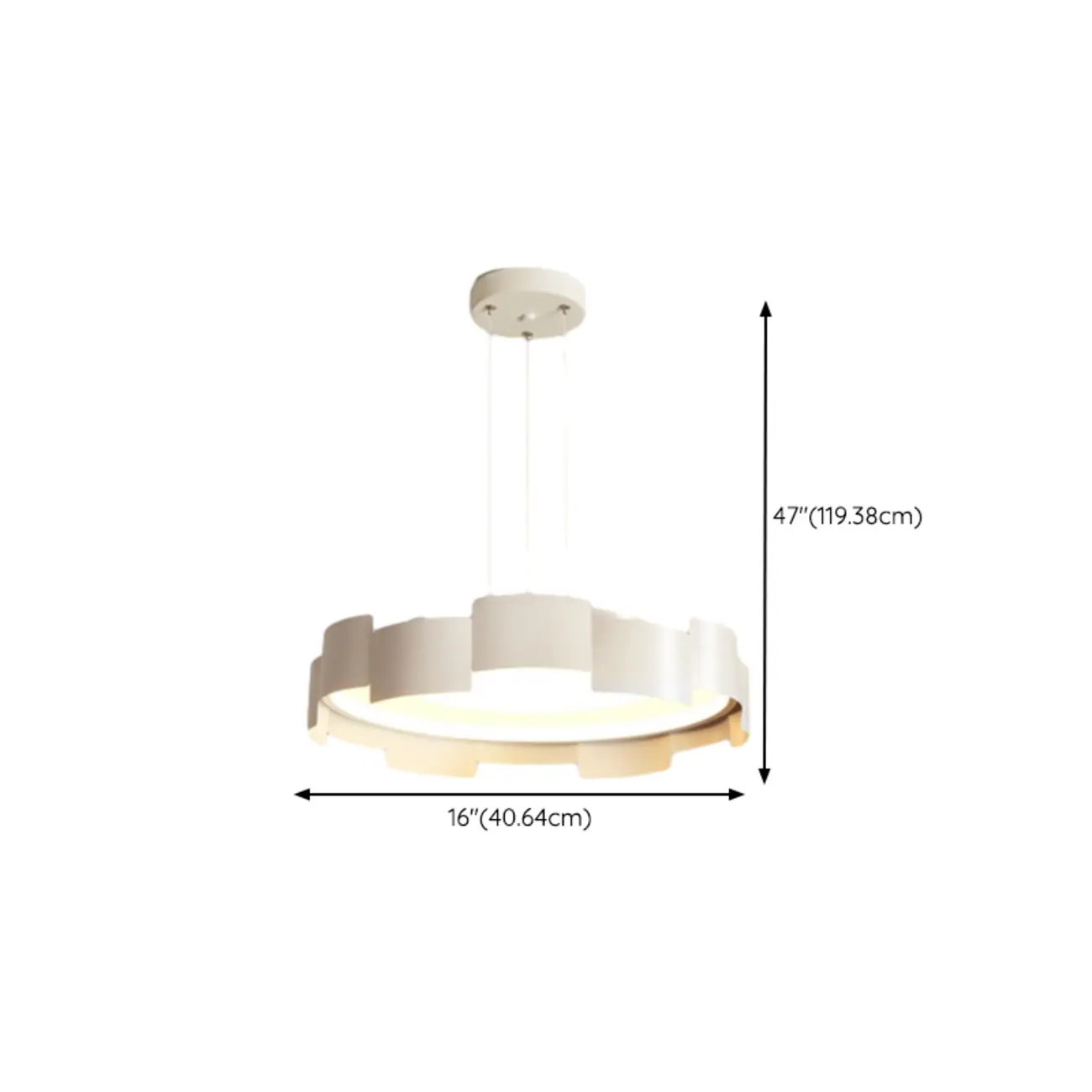2-Light Modern Round Metal LED Chandelier for Bedroom #size