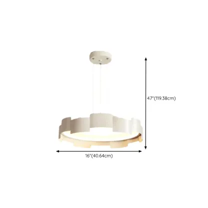 2-Light Modern Round Metal LED Chandelier for Bedroom #size