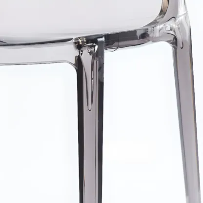 Modern Acrylic Dining Chair with Solid Back and Armless Design Image - 12
