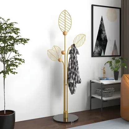 Modern Metal Leaf Shaped Coat Rack Image - 1