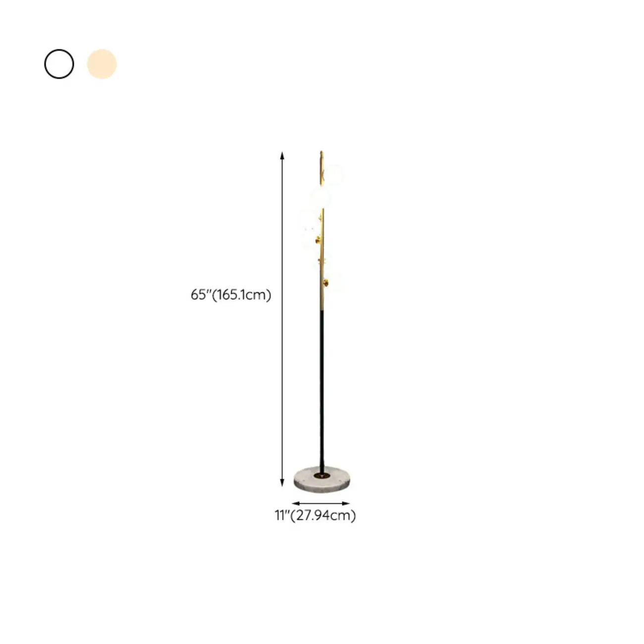 Unique 6-Light Modern Floor Lamp with Glass Globe Shades  #size