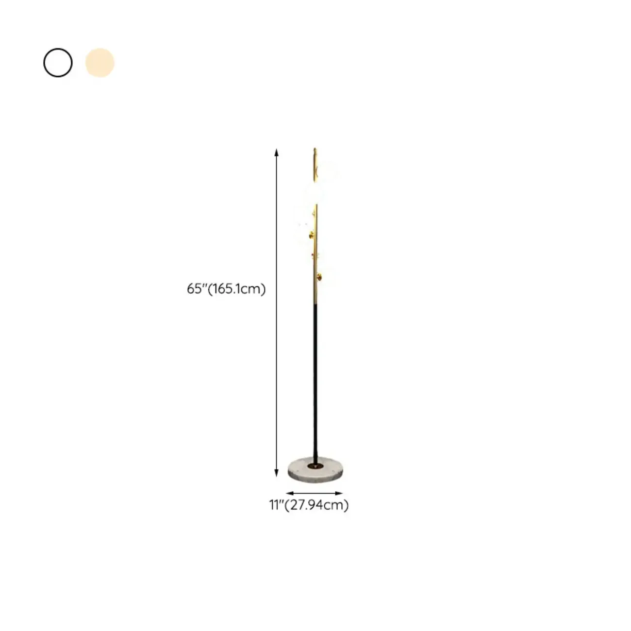 Unique 6-Light Modern Floor Lamp with Glass Globe Shades  #size