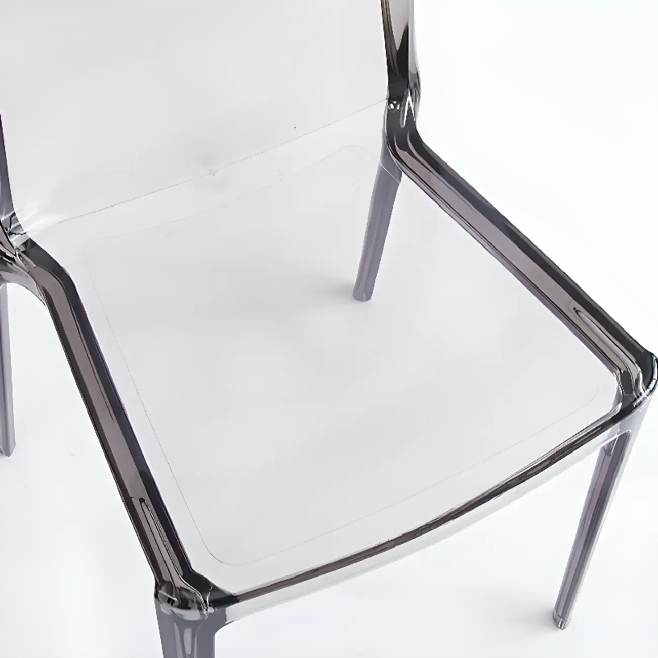 Modern Acrylic Dining Chair with Solid Back and Armless Design Image - 13