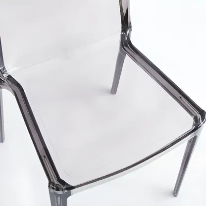 Modern Acrylic Dining Chair with Solid Back and Armless Design Image - 13