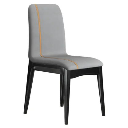 Upholstered Dining Chair Armless Solid Back with Multi Color Image - 28