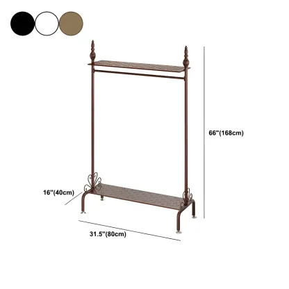 Vintage Metal Coat Rack with Shelves and Hooks #size