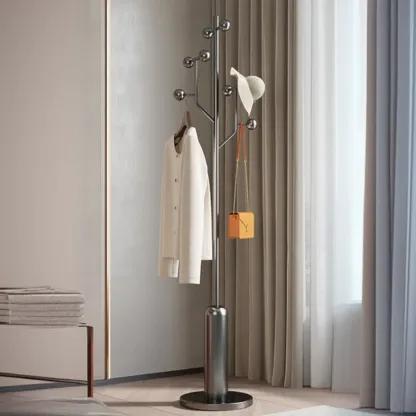 Glam Stainless Steel Coat Rack with Unique Stand Image - 4