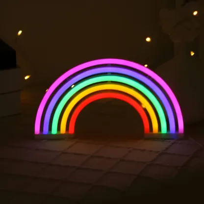 Colorful Plastic Rainbow LED Night Light for Kids Room Decoration Image - 1