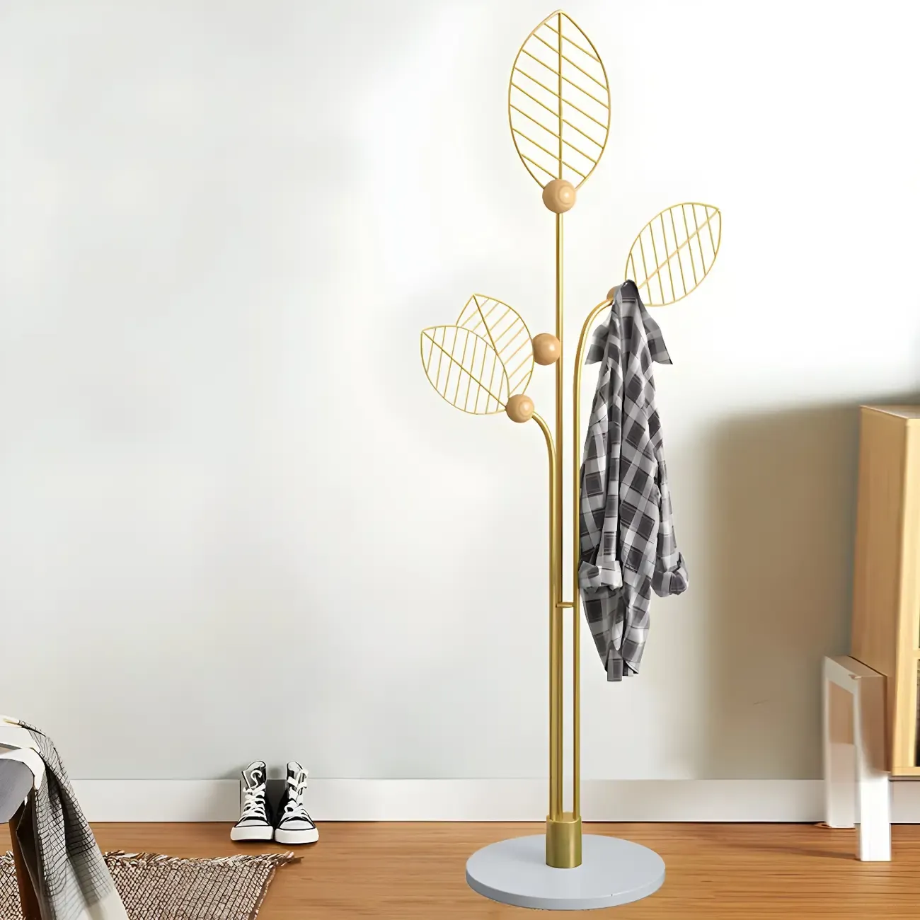 Modern Metal Leaf Shaped Coat Rack Image - 3