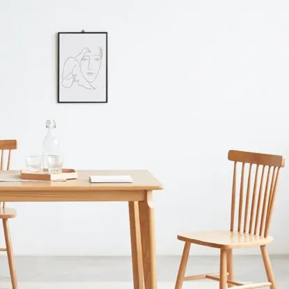 Scandinavian Windsor Back Wooden Armless Dining Chair Image - 13