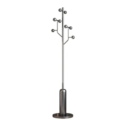 Glam Stainless Steel Coat Rack with Unique Stand Image - 5