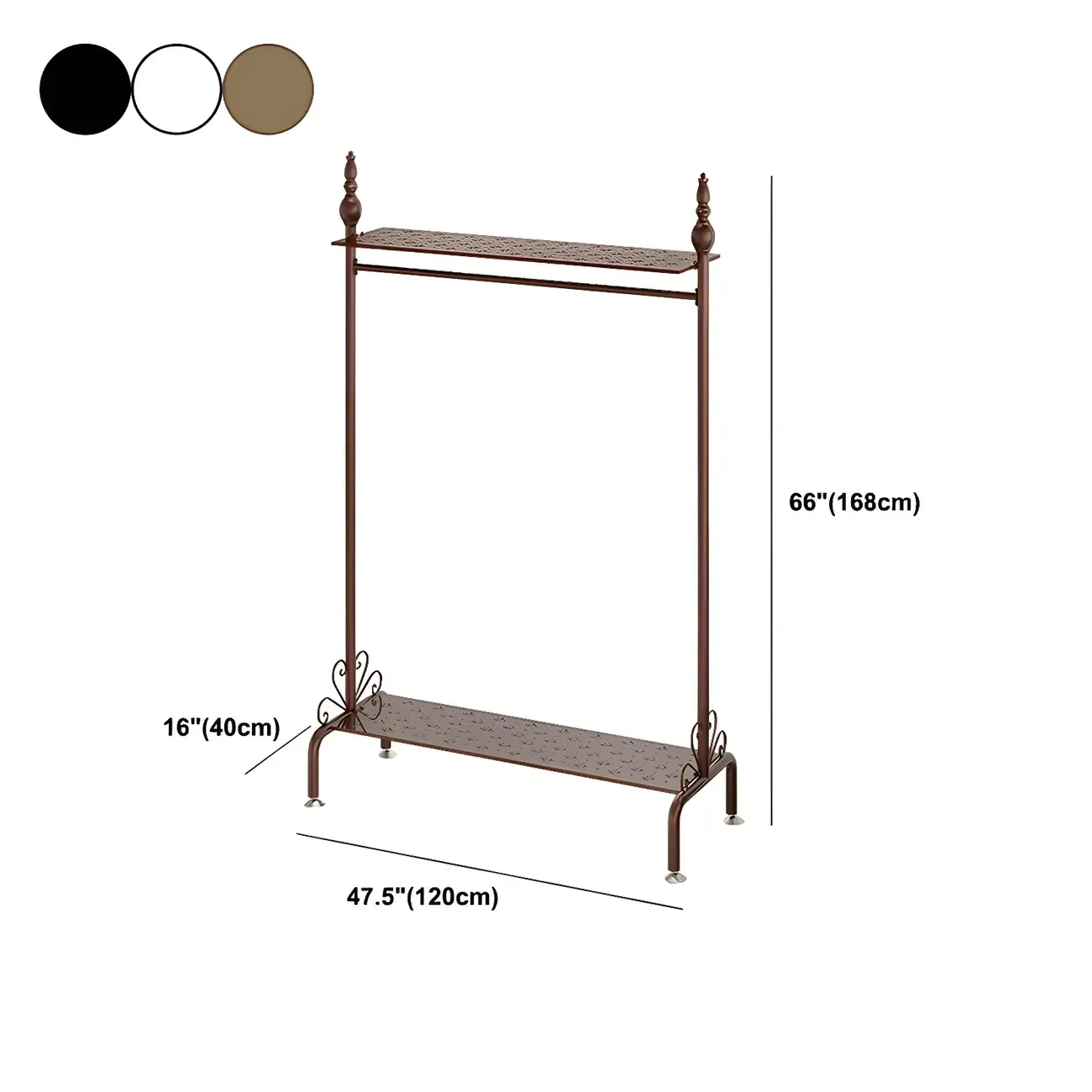 Vintage Metal Coat Rack with Shelves and Hooks Image - 14