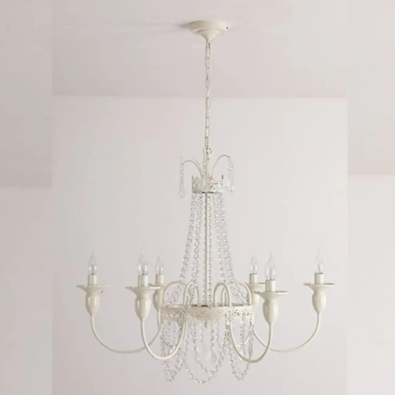 Vintage Crystal Candelabra Chandelier with Metal Frame Image - 10