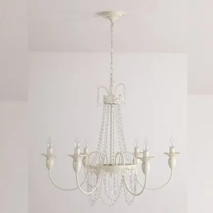 Vintage Crystal Candelabra Chandelier with Metal Frame Image - 10