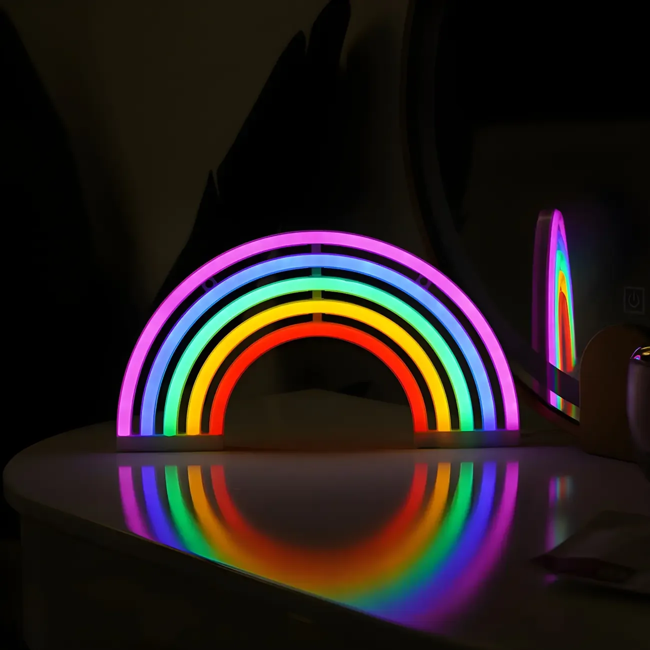 Colorful Plastic Rainbow LED Night Light for Kids Room Decoration Image - 2
