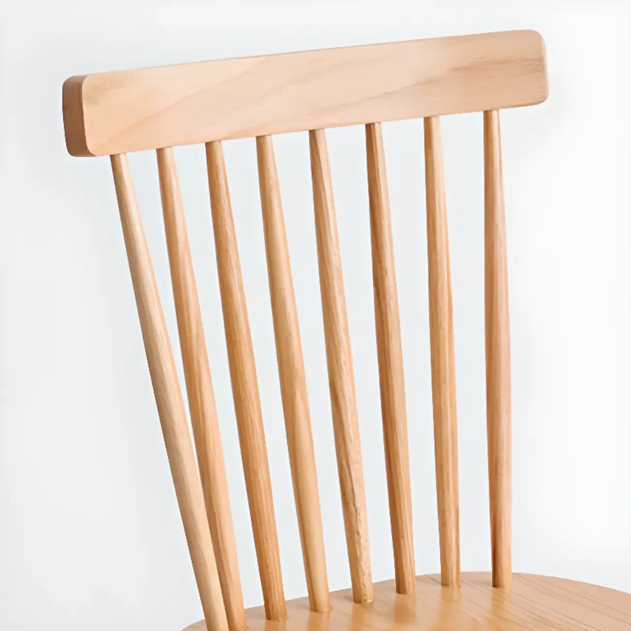 Scandinavian Windsor Back Wooden Armless Dining Chair Image - 14