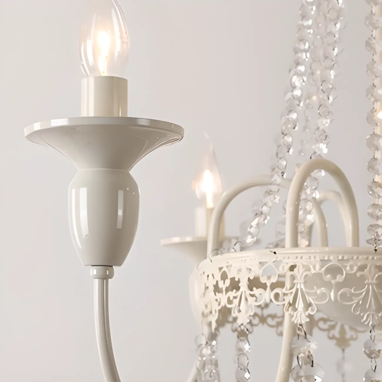 Vintage Crystal Candelabra Chandelier with Metal Frame Image - 11 | homeyfad