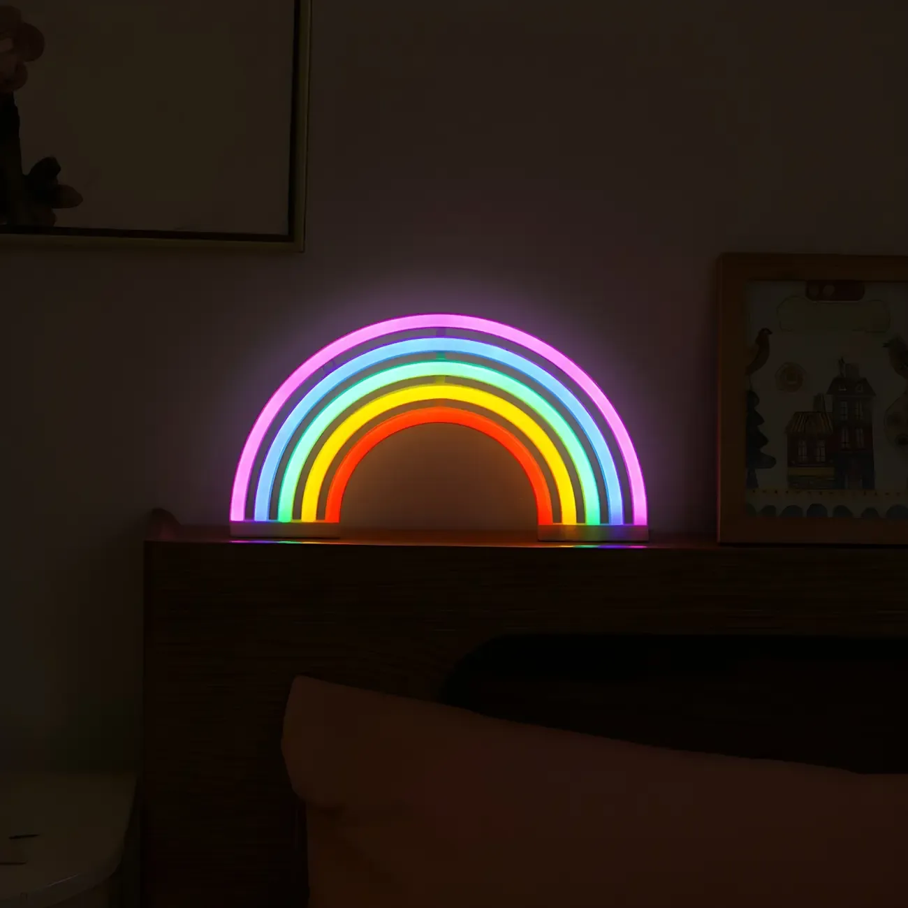 Colorful Plastic Rainbow LED Night Light for Kids Room Decoration Image - 3