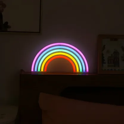 Colorful Plastic Rainbow LED Night Light for Kids Room Decoration Image - 3