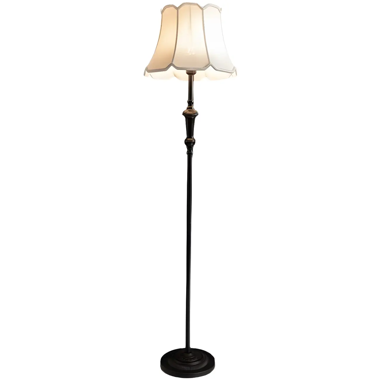 Elegant Traditional Floor Lamp with Geometric Fabric Shade for Living Room Image - 9 | homeyfad