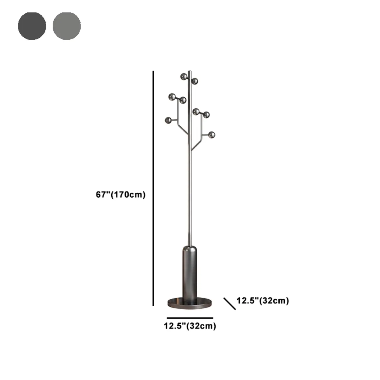 Glam Stainless Steel Coat Rack with Unique Stand #size