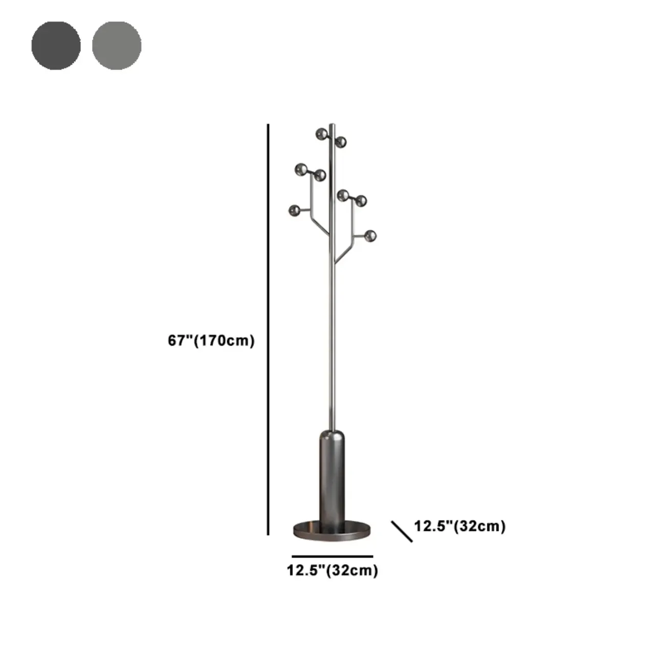 Glam Stainless Steel Coat Rack with Unique Stand #size