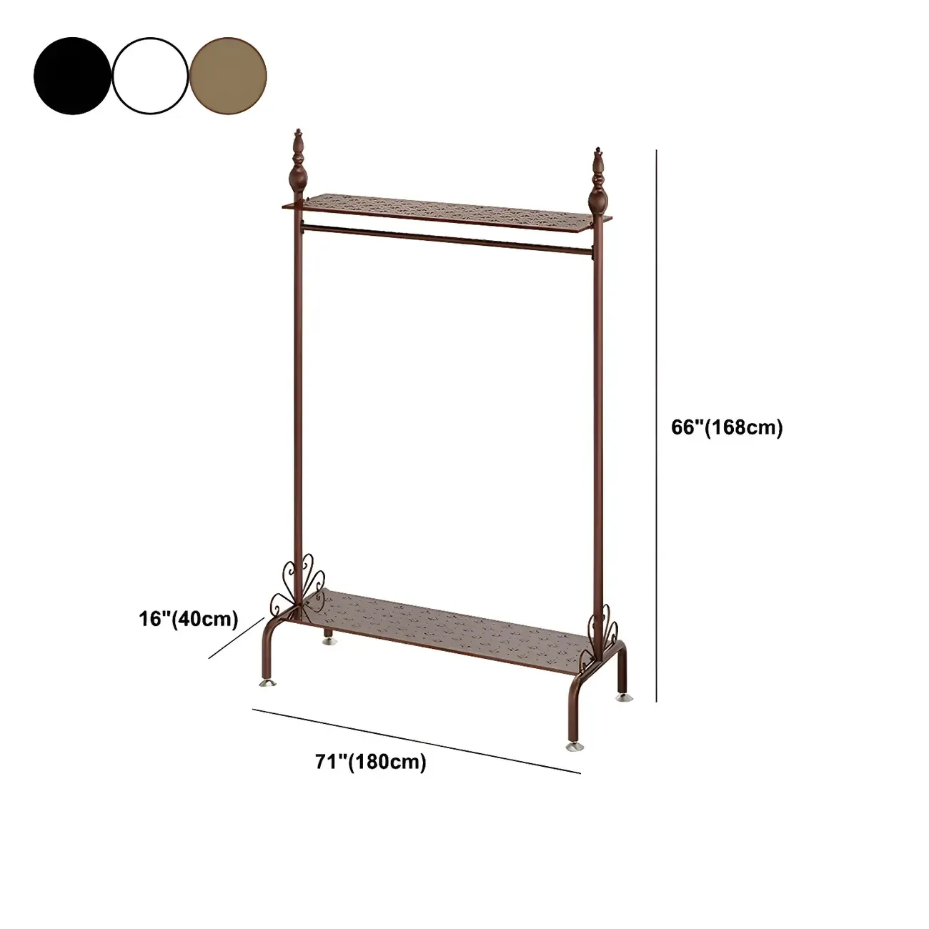 Vintage Metal Coat Rack with Shelves and Hooks Image - 16