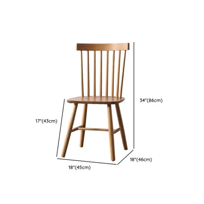 Scandinavian Windsor Back Wooden Armless Dining Chair #size