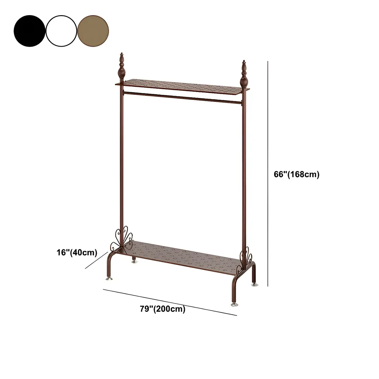 Vintage Metal Coat Rack with Shelves and Hooks Image - 17