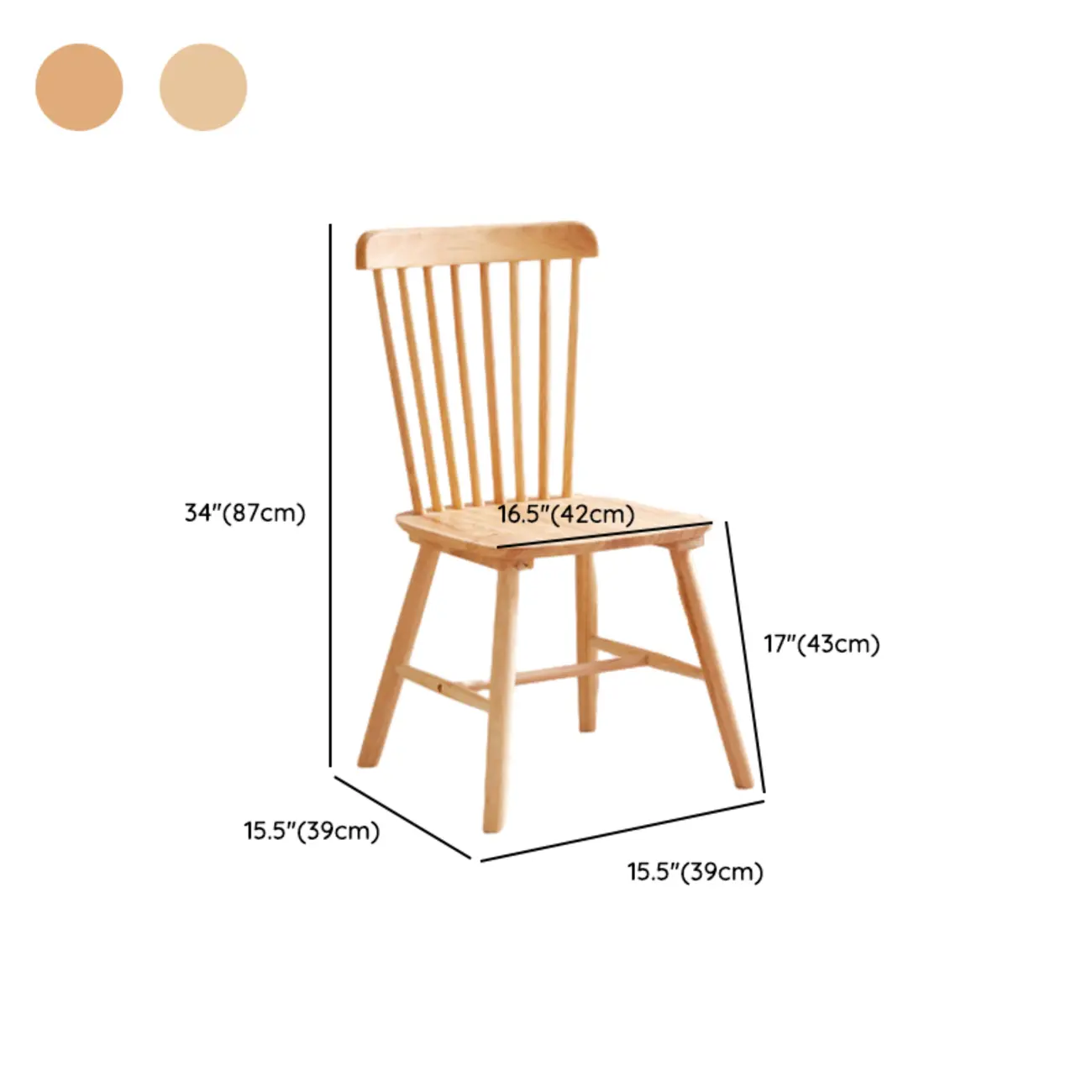 Scandinavian Windsor Back Wooden Armless Dining Chair Image - 17 | homeyfad