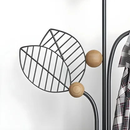 Modern Metal Leaf Shaped Coat Rack Image - 7