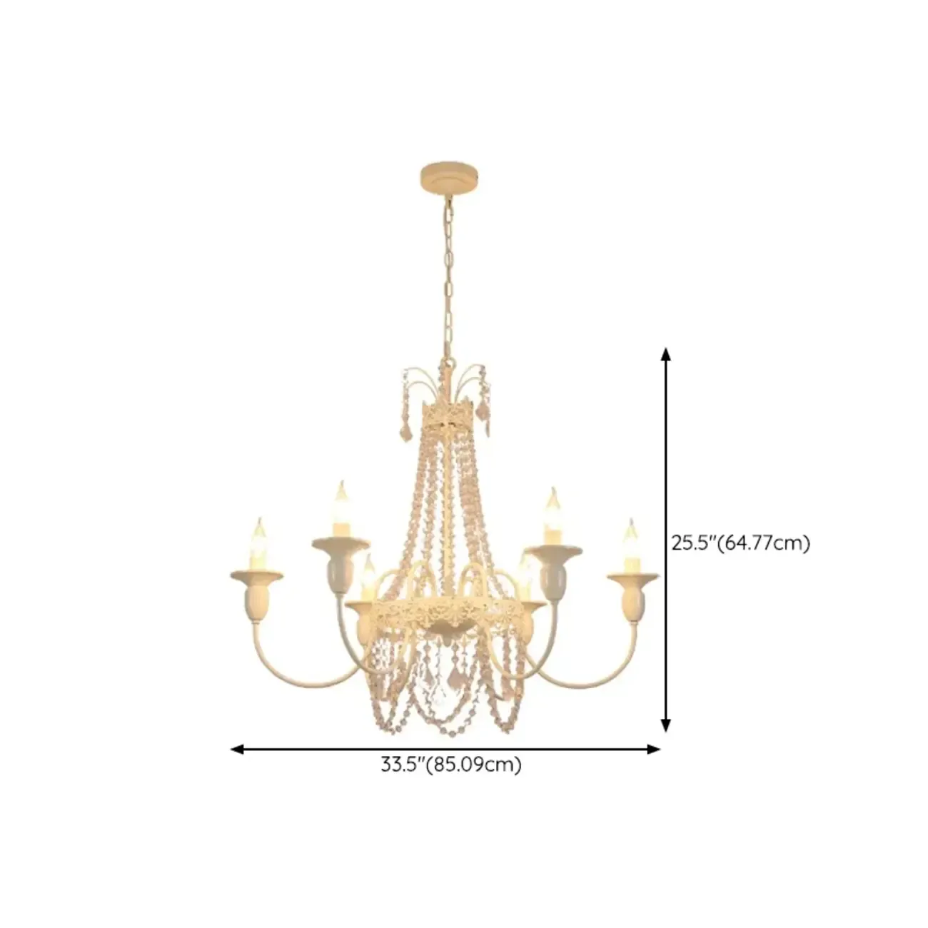 Vintage Crystal Candelabra Chandelier with Metal Frame Image - 15